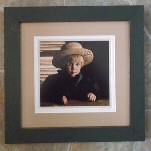Framed Matted and Signed Amish Boy Photograph by Bill Coleman - No 871 A.P.